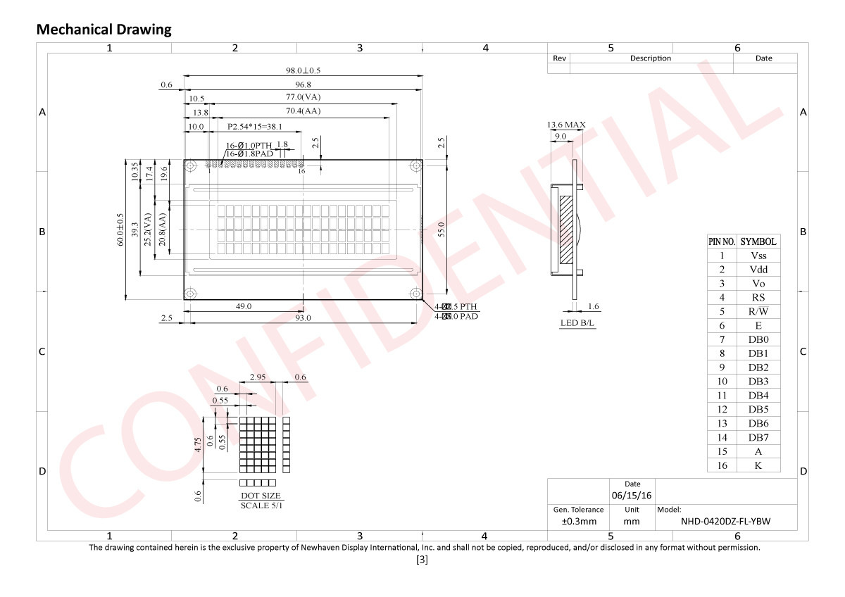 20x4 Character LCD | STN+ Yellow/Green Display with Yellow/Green