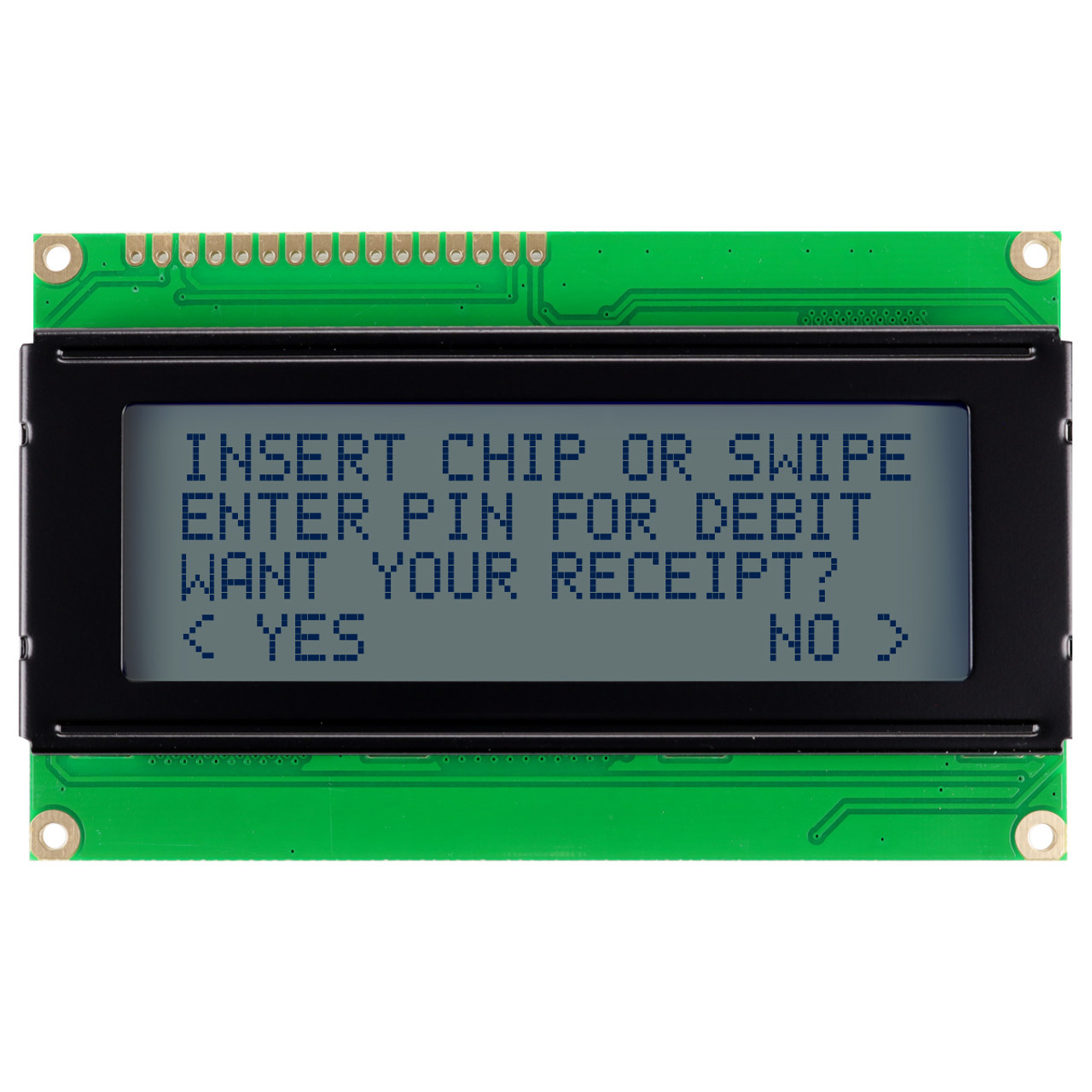 20x4 Character LCD | STN+ Gray Display with Yellow/Green Backlight