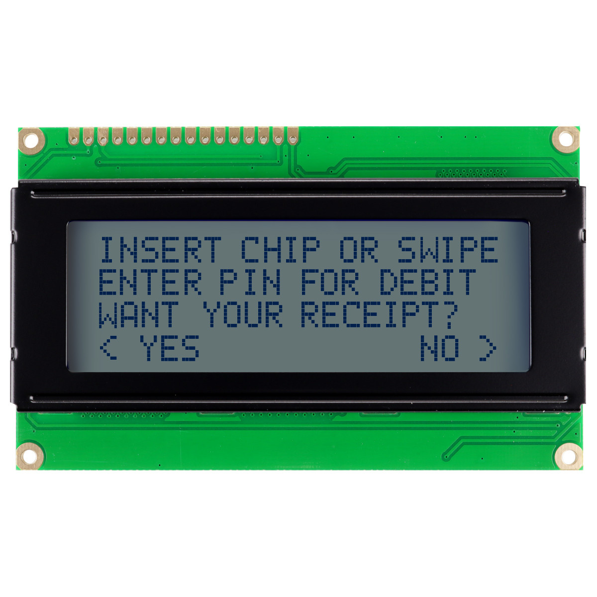 20x4 Character LCD | STN+ Gray Display with Yellow/Green Backlight