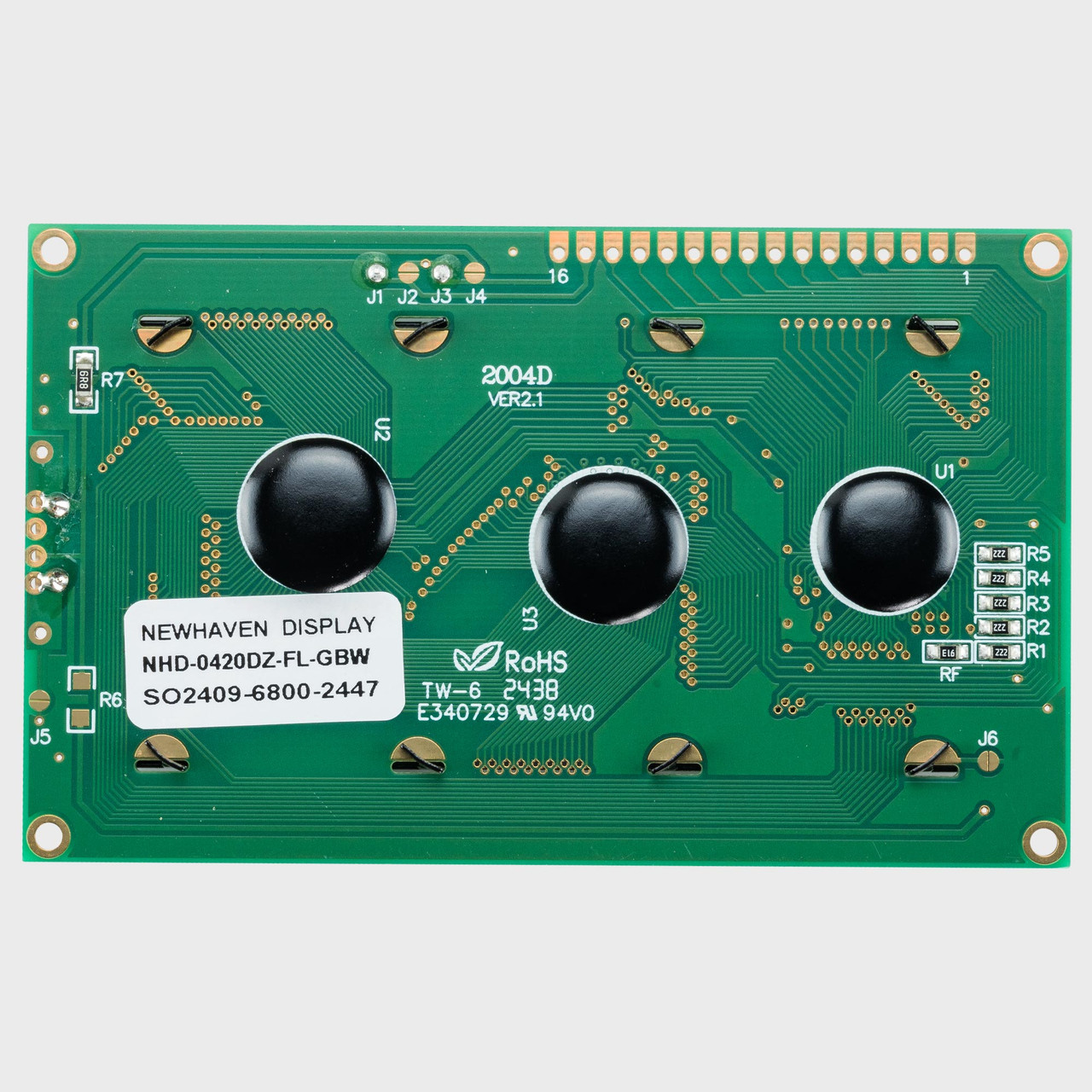 20x4 Character LCD | STN+ Gray Display with Yellow/Green Backlight