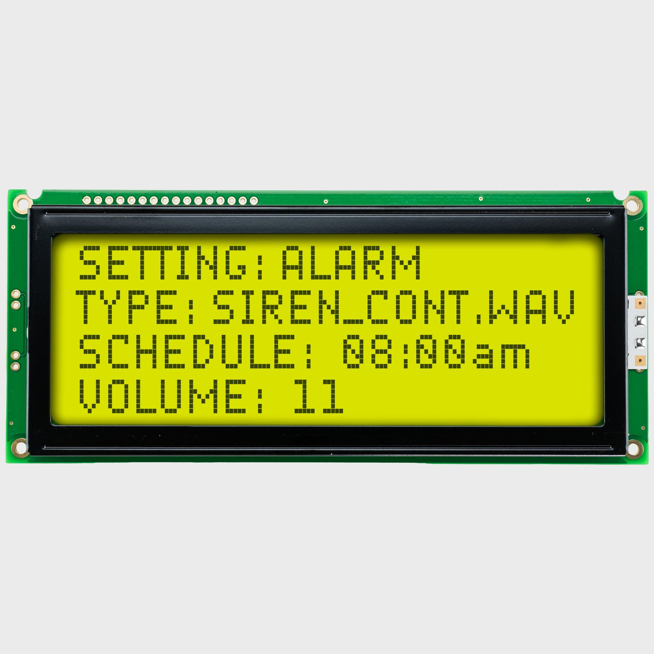 20x4 Character LCD | STN+ Yellow/Green with Yellow/Green Backlight