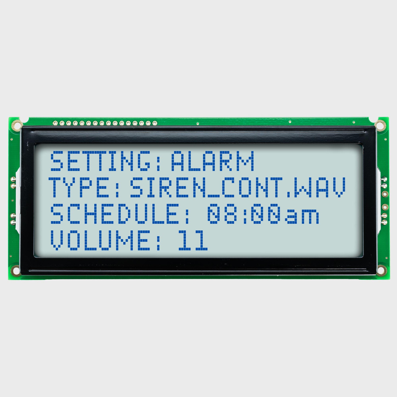 20x4 Character LCD / 5.0V STN (+) Gray / White Backlight