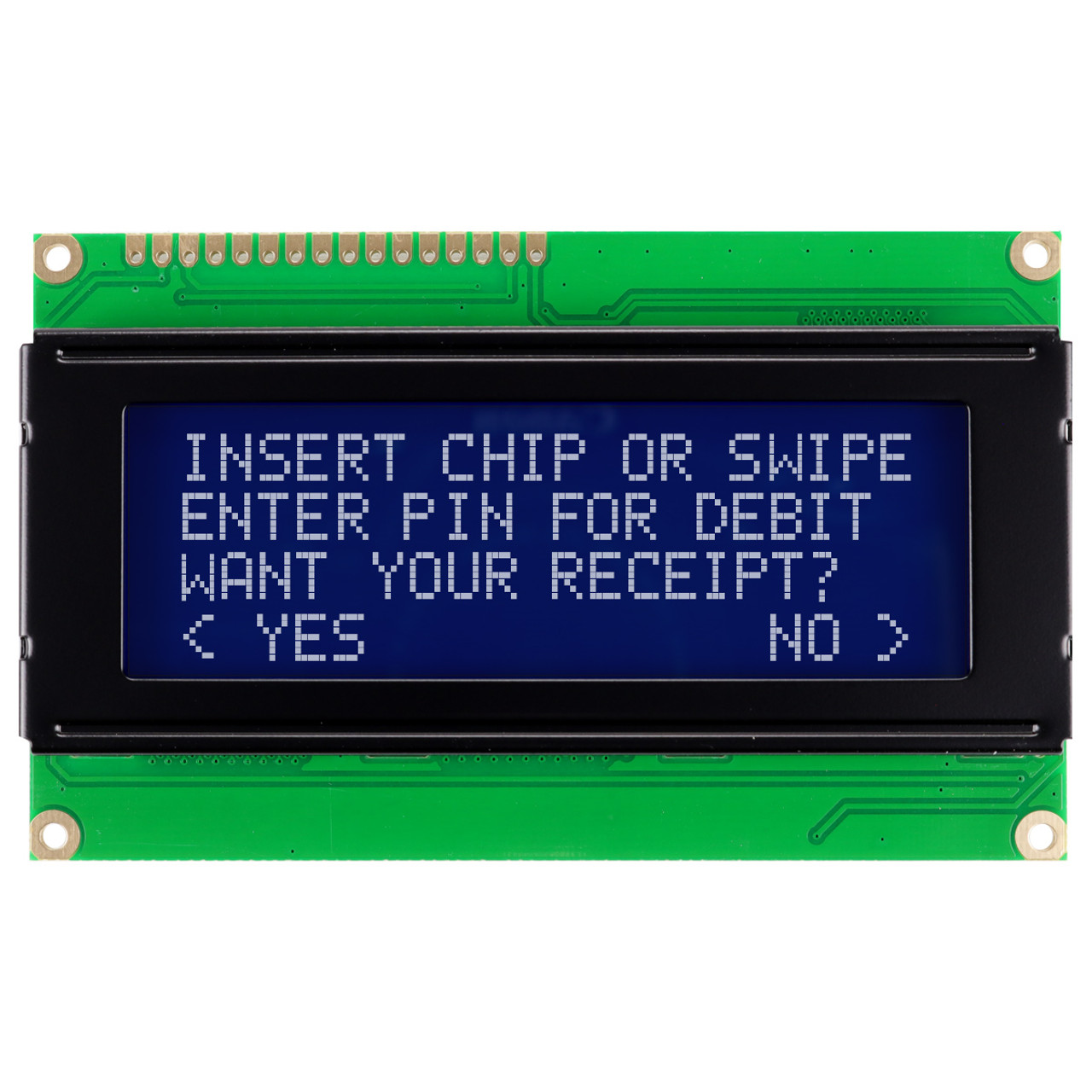 20x4 文字 LCD | STN - サイドホワイトバックライト付きブルー