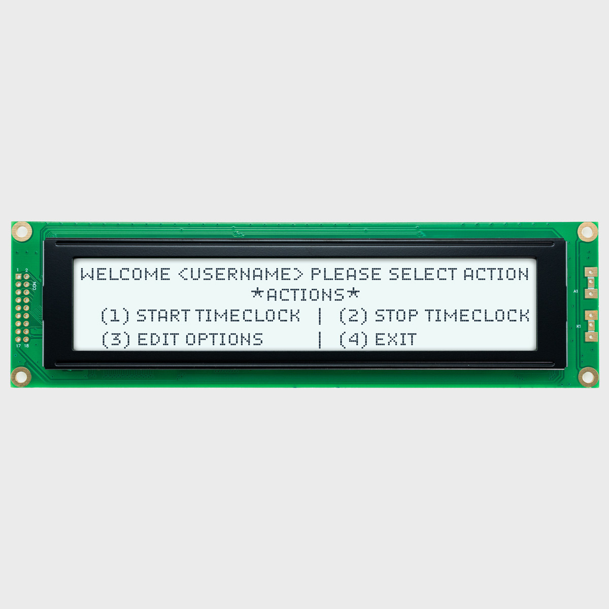 40x4 Character LCD | FSTN+ Display with White Backlight