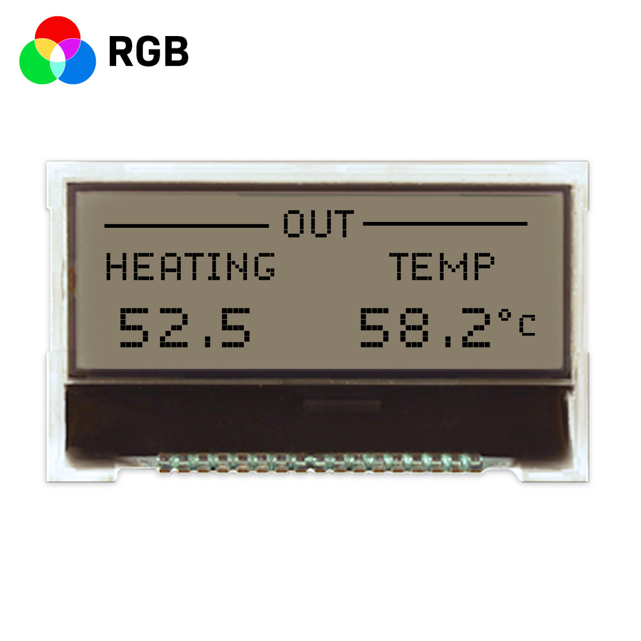 128X32 Graphic COG LCD | FSTN + Display with RGB Backlight