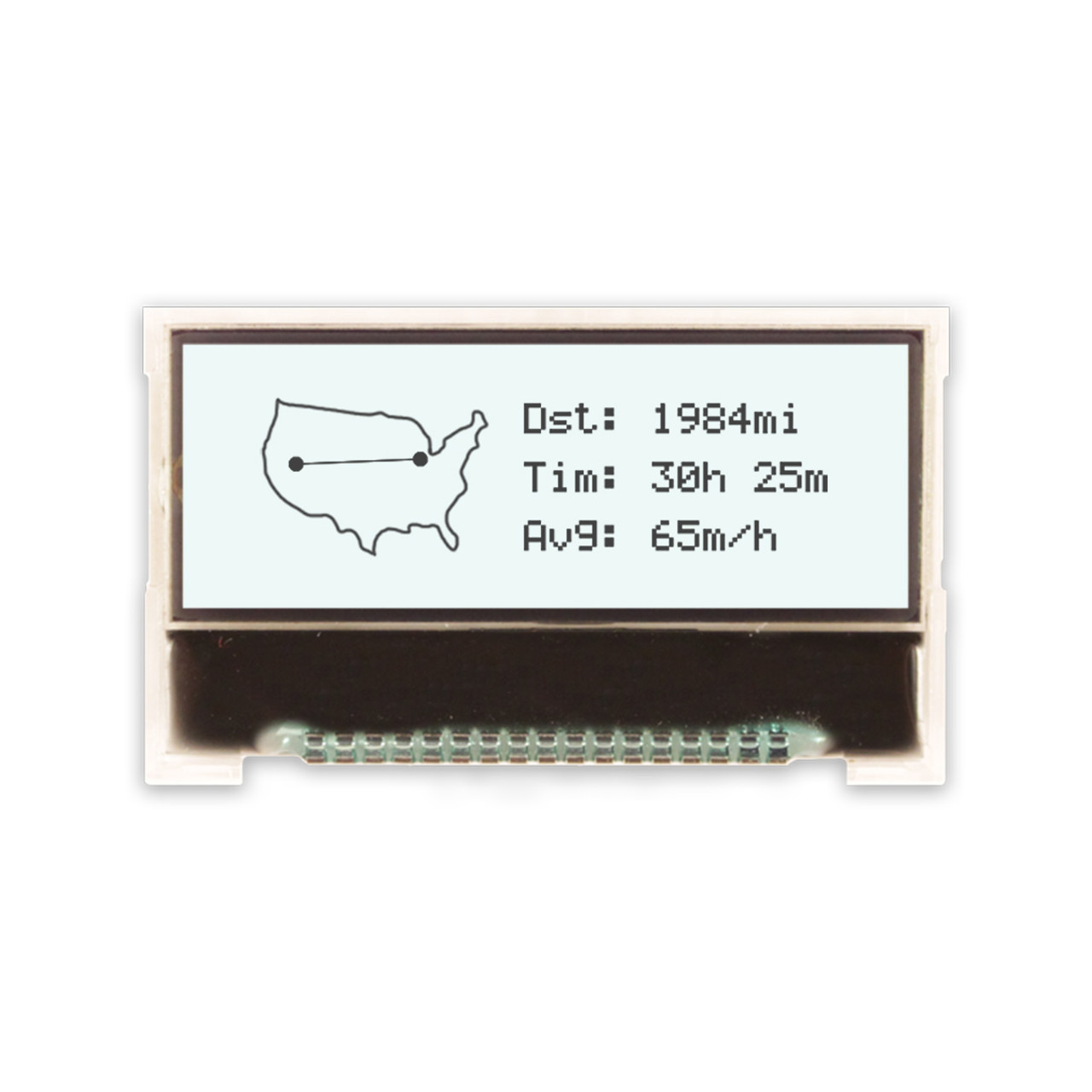 128X32 Graphic COG LCD | FSTN + Display with White Side Backlight