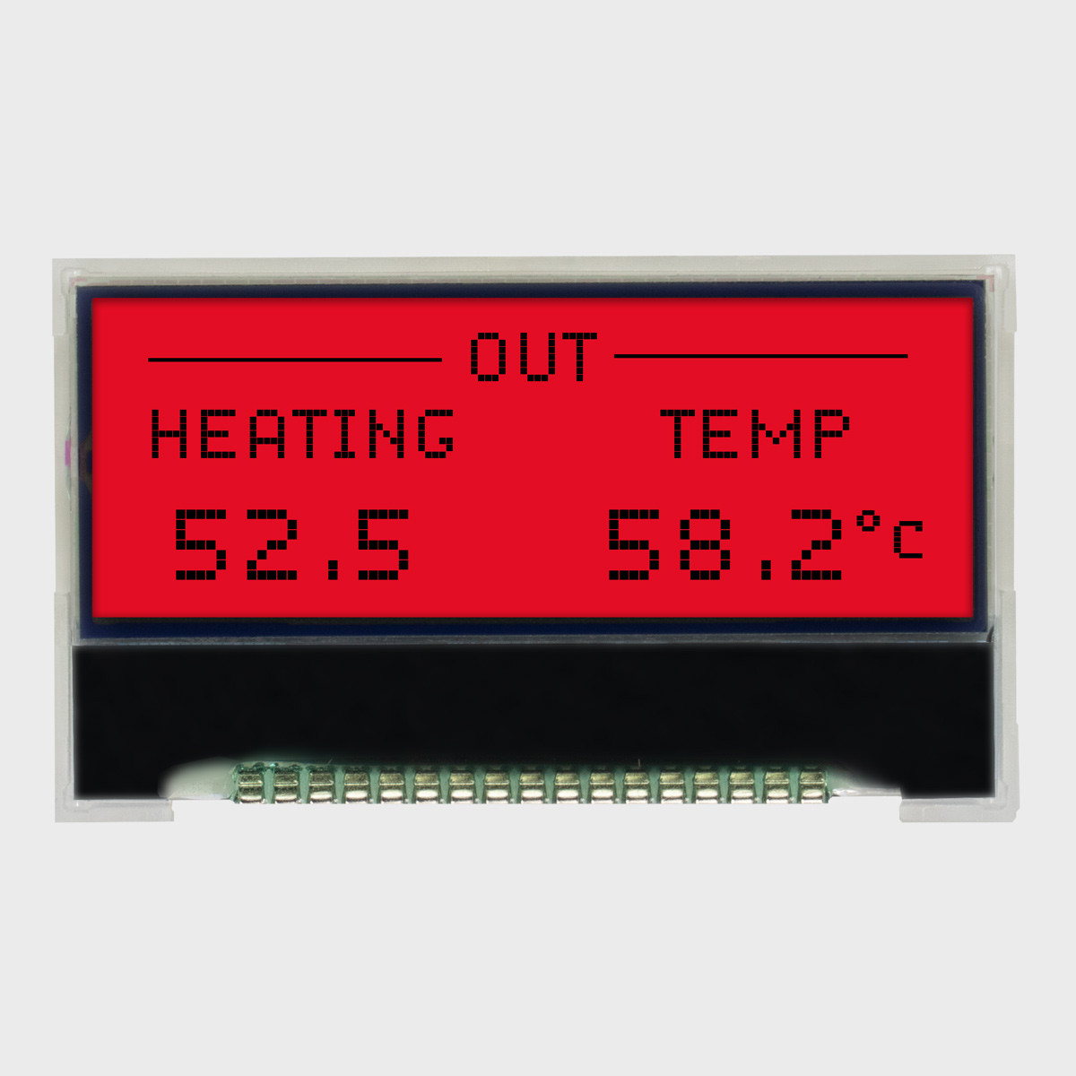 Newhaven LCDグラフィックディスプレイ｜128x32 Chip On Glass LCD, 赤
