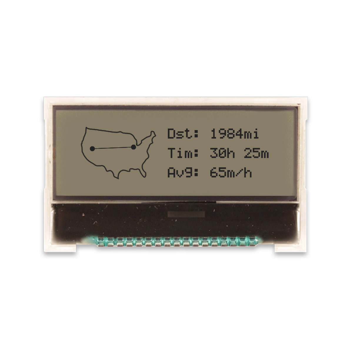 128x32 Graphic COG LCD | FSTN+ Display with Blue Backlight