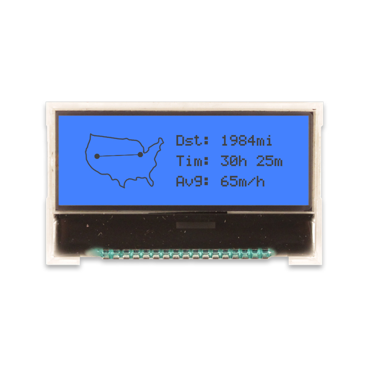 128x32 Graphic COG LCD | FSTN+ Display with Blue Backlight