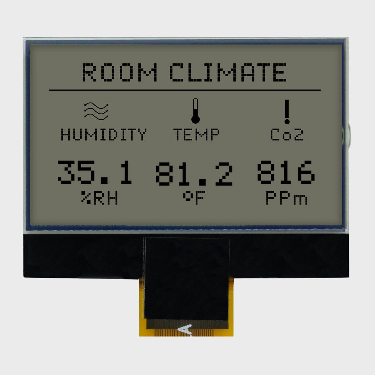 128x64 Graphic COG LCD | FSTN+ Display with No Backlight