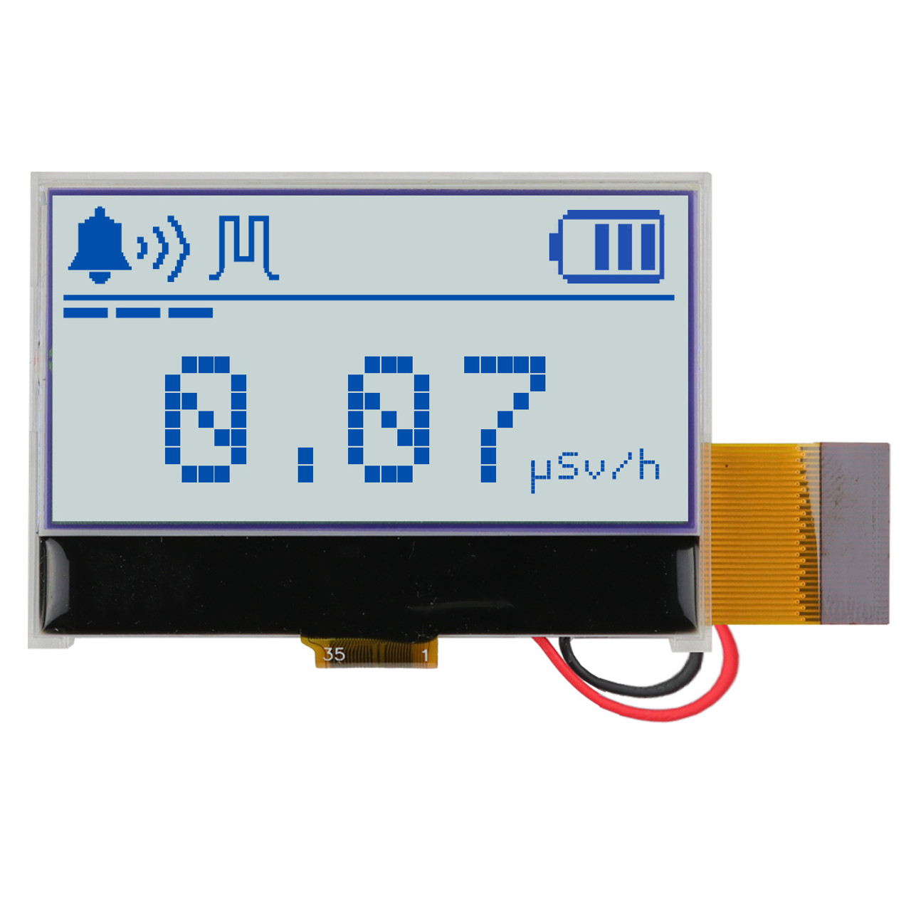 128X64 Graphic COG LCD | STN+ Gray Display with White Side