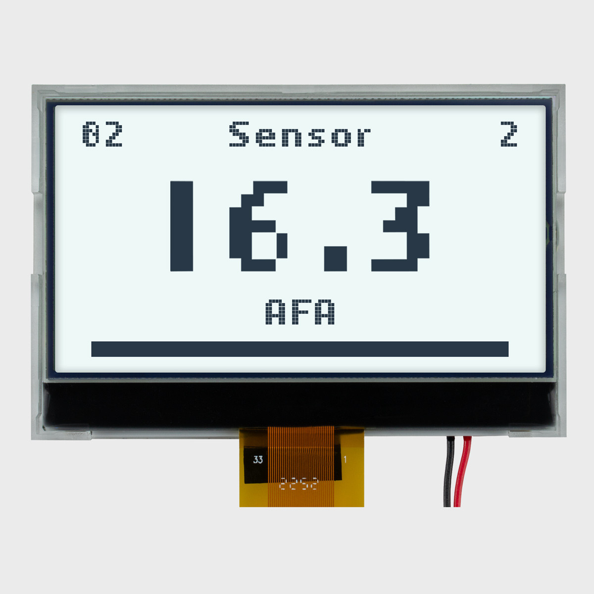 128X64グラフィックCOG LCD｜FSTN+ディスプレイ（ホワイトサイドバック