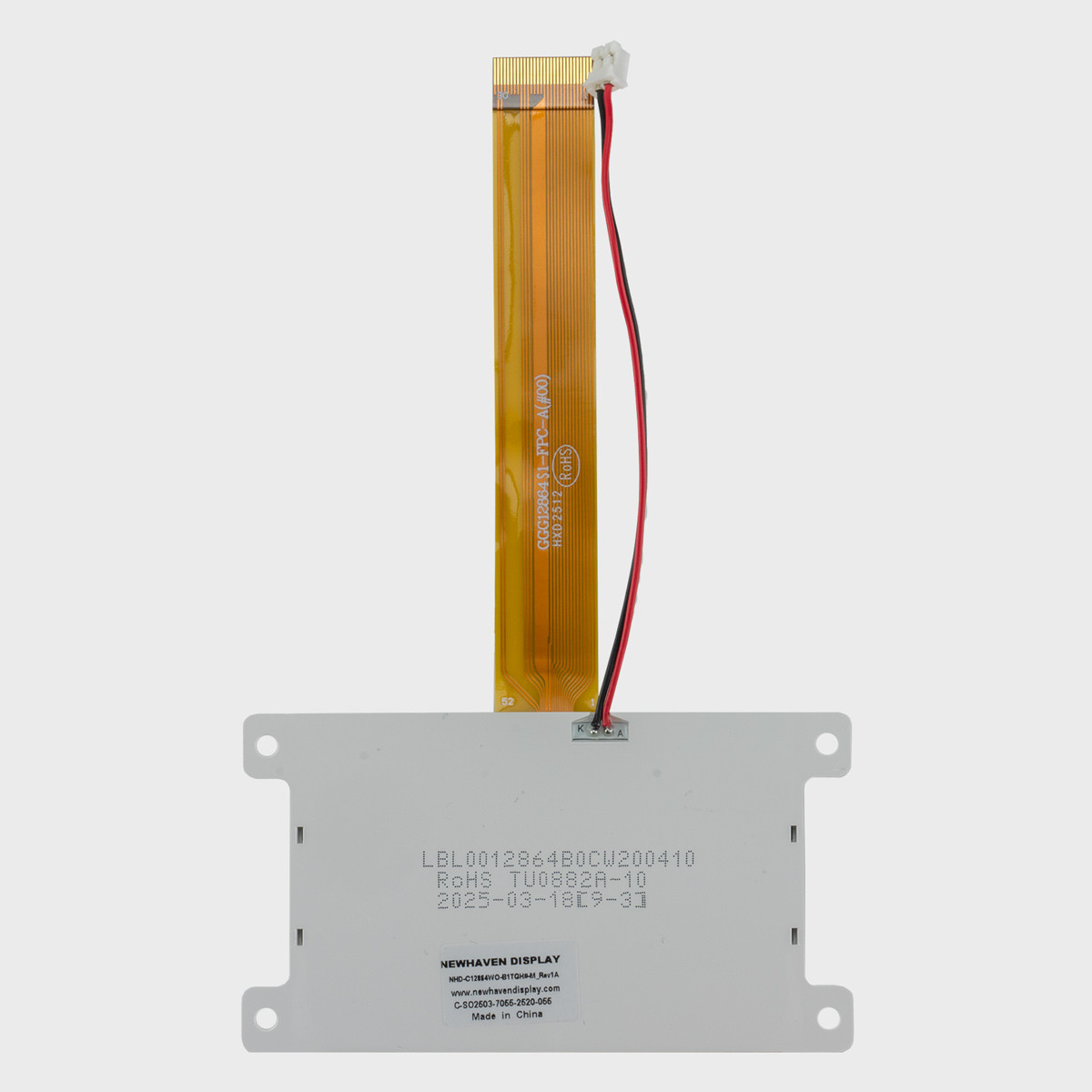 128X64 Graphic COG LCD | STN+ Gray Display with White Backlight