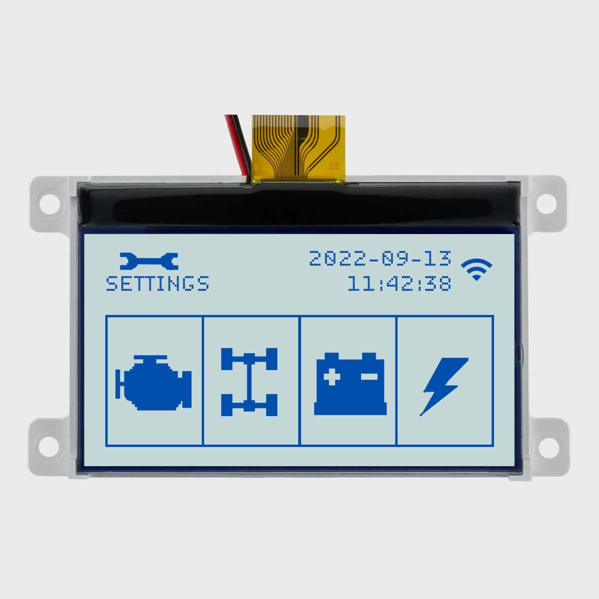 128X64 Graphic COG LCD | STN+ Gray Display with White Backlight