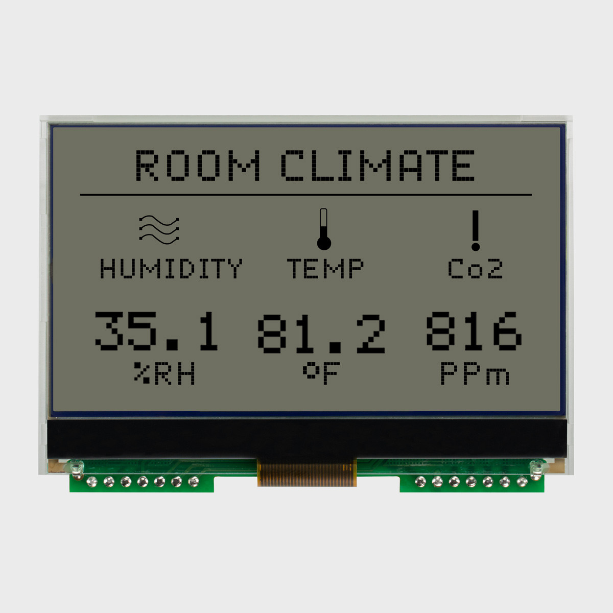 128x64 COG LCD Display | FSTN+, RGB Backlight & Heater
