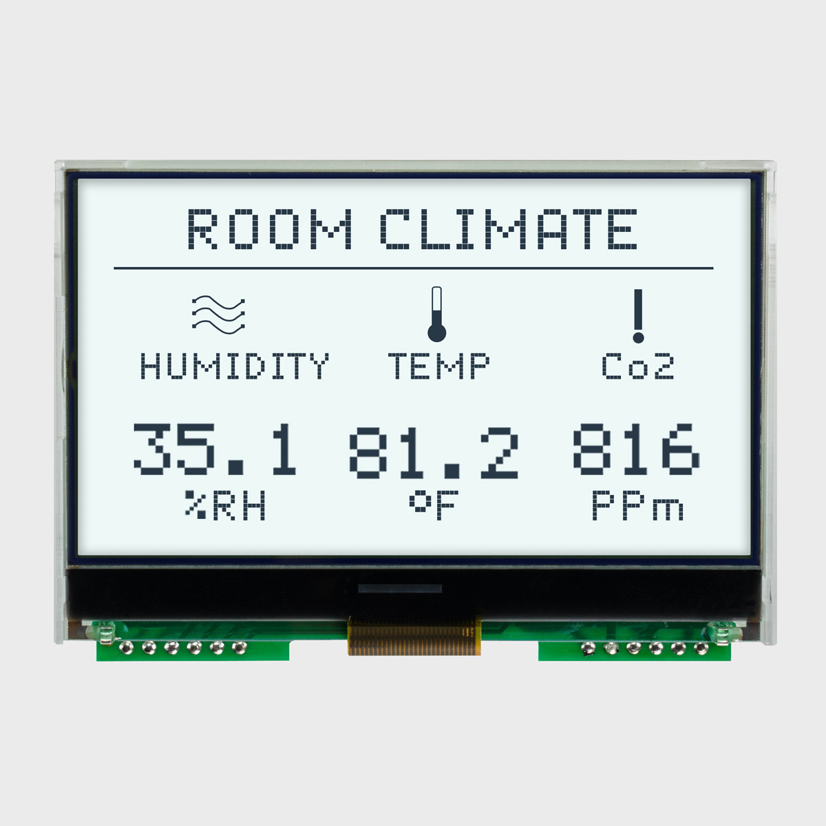 128x64 Graphic COG LCD Display with White Backlight & Heater