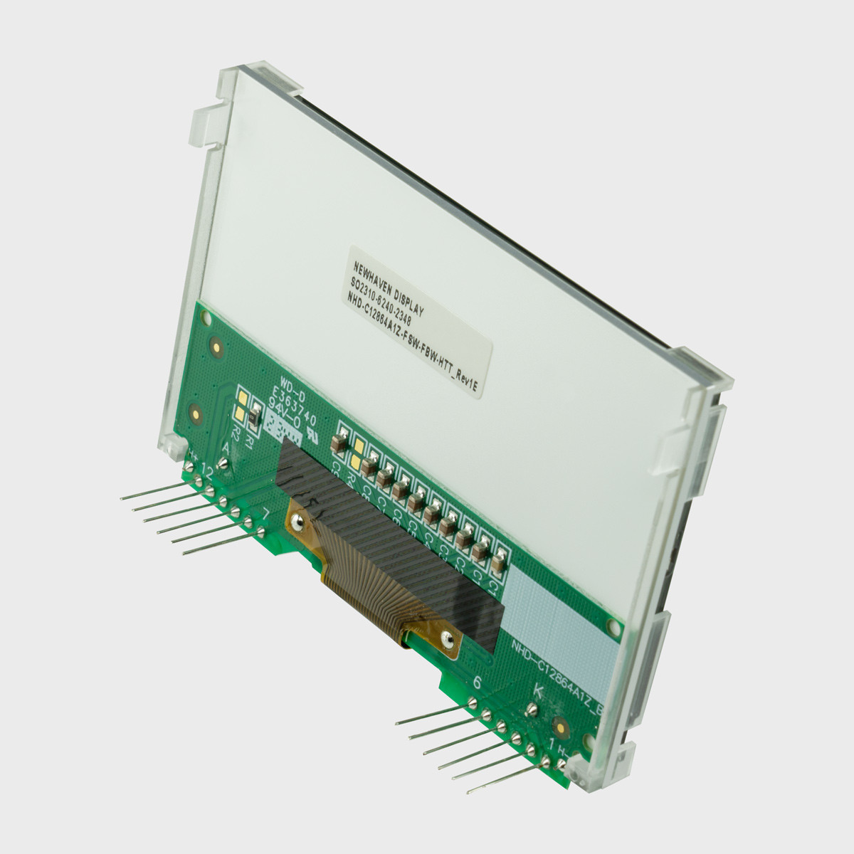 128x64 Graphic COG LCD Display with White Backlight & Heater