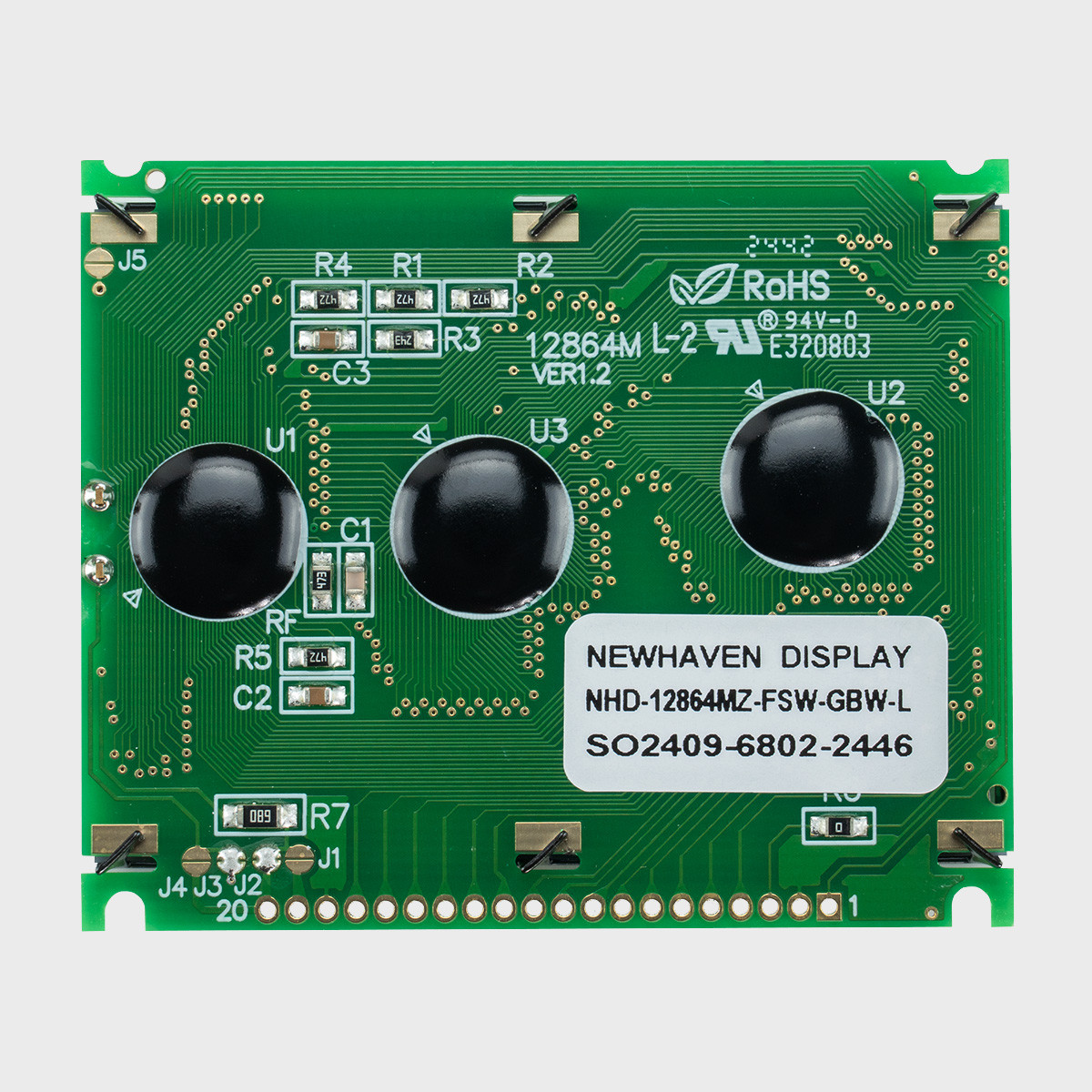 128x64 Graphic LCD Module | STN+ Gray with Side White Backlight