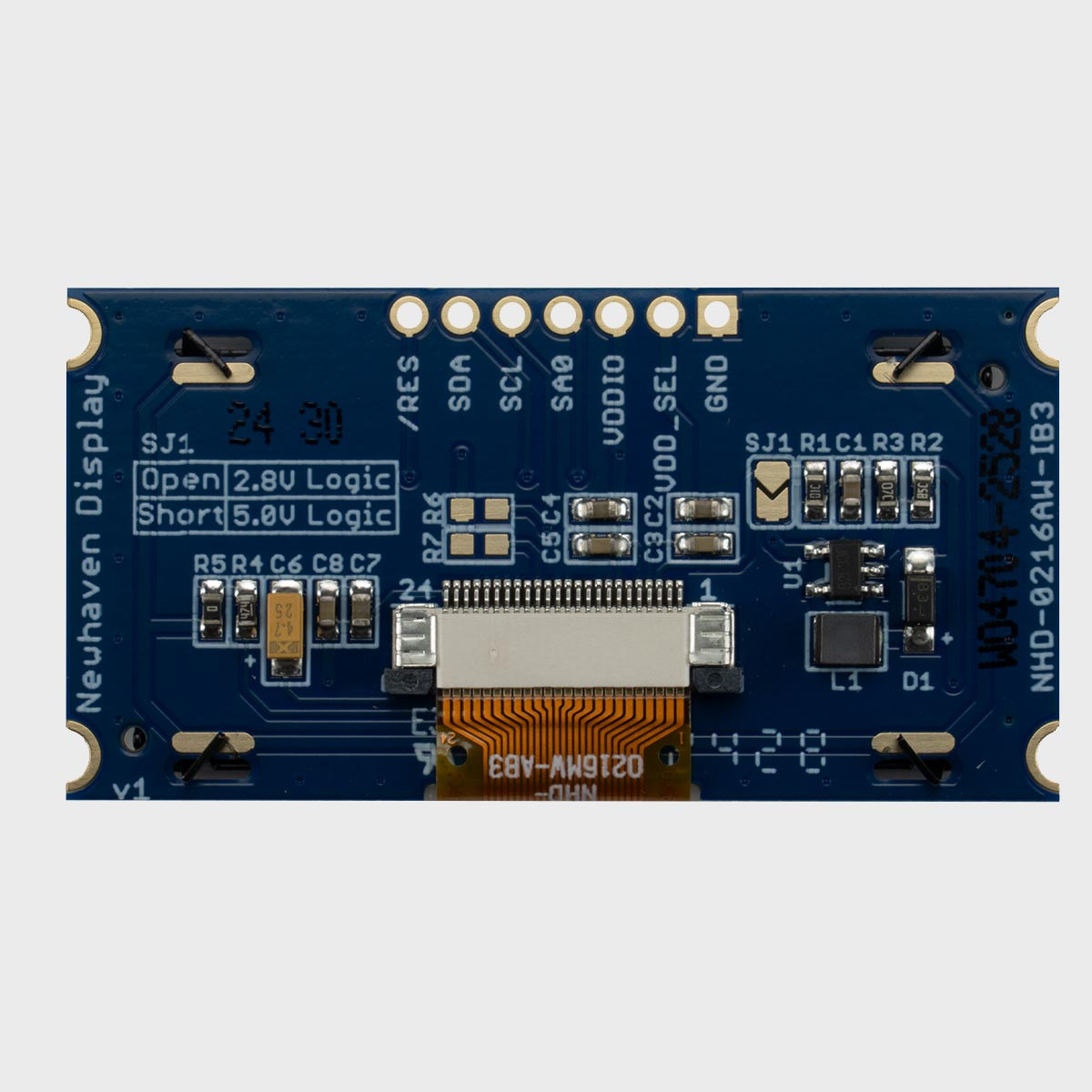 Blue 16x2 Character Modular OLED | Arduino Ready with I2C Interface