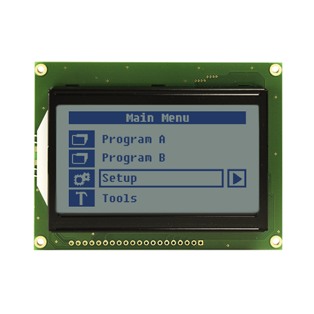 128x64 Graphic LCD Module | STN+ Gray Model-AZ with Side White