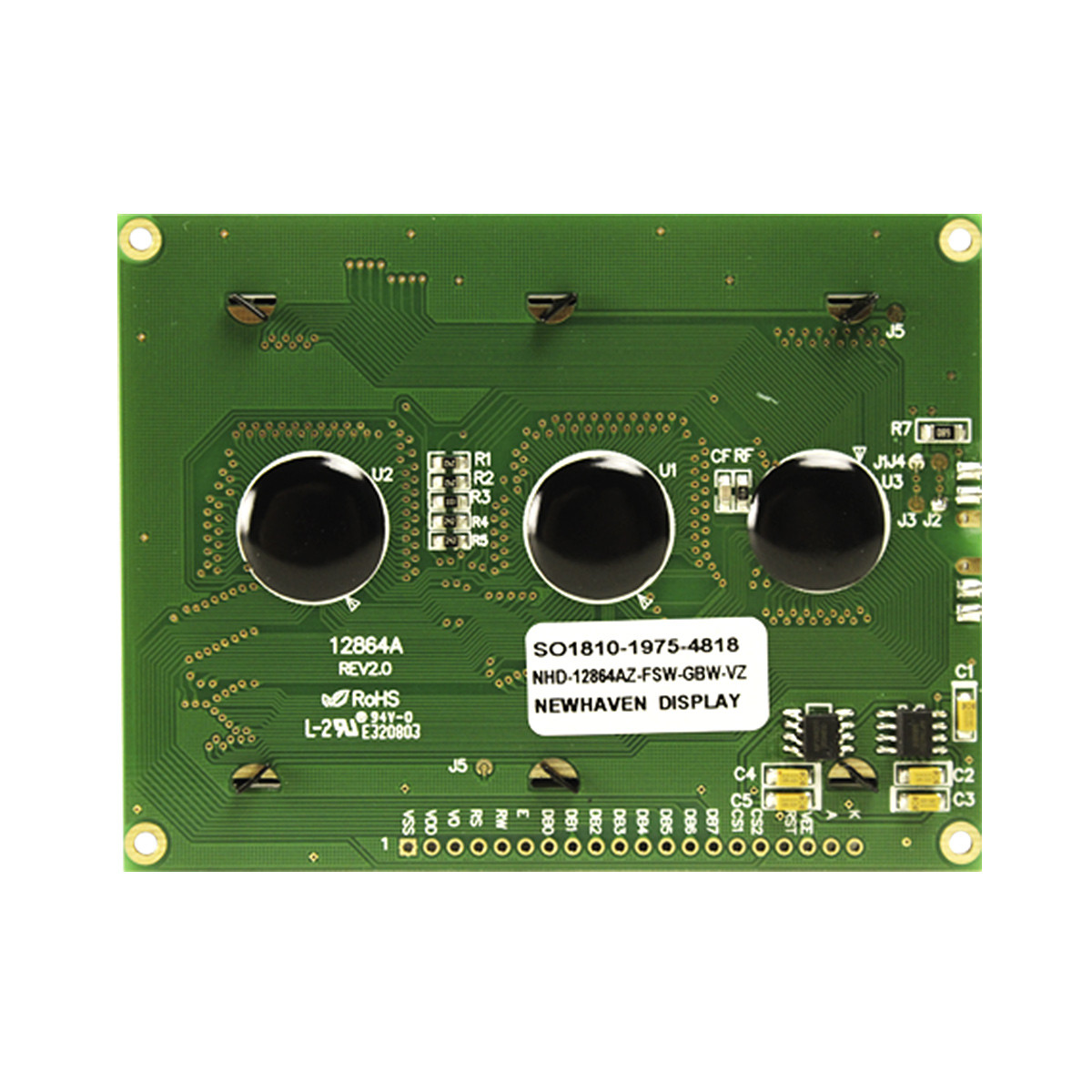 128x64 Graphic LCD Module | STN+ Gray Model-AZ with Side White