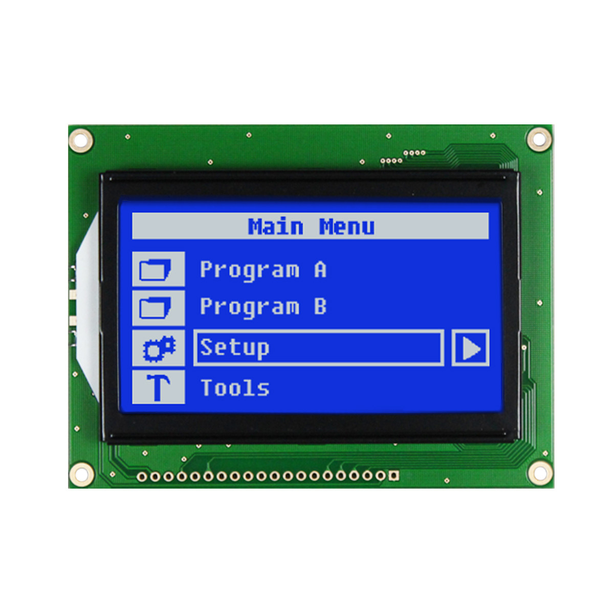 128X64 Graphic LCD Module | STN- Blue Display with White Side