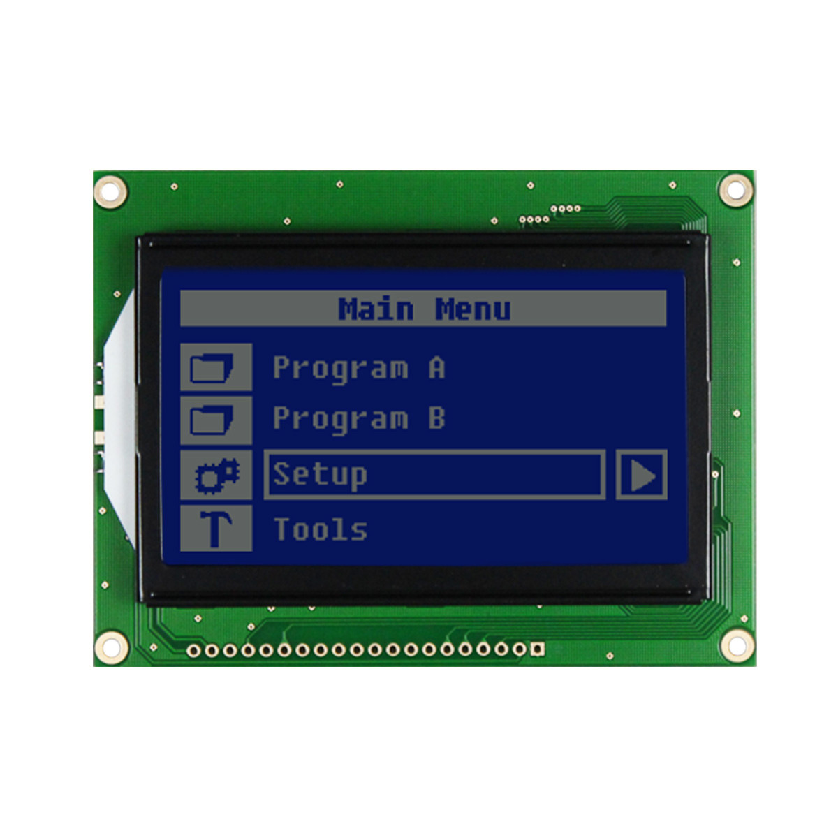 128X64 Graphic LCD Module | STN- Blue Display with White Side