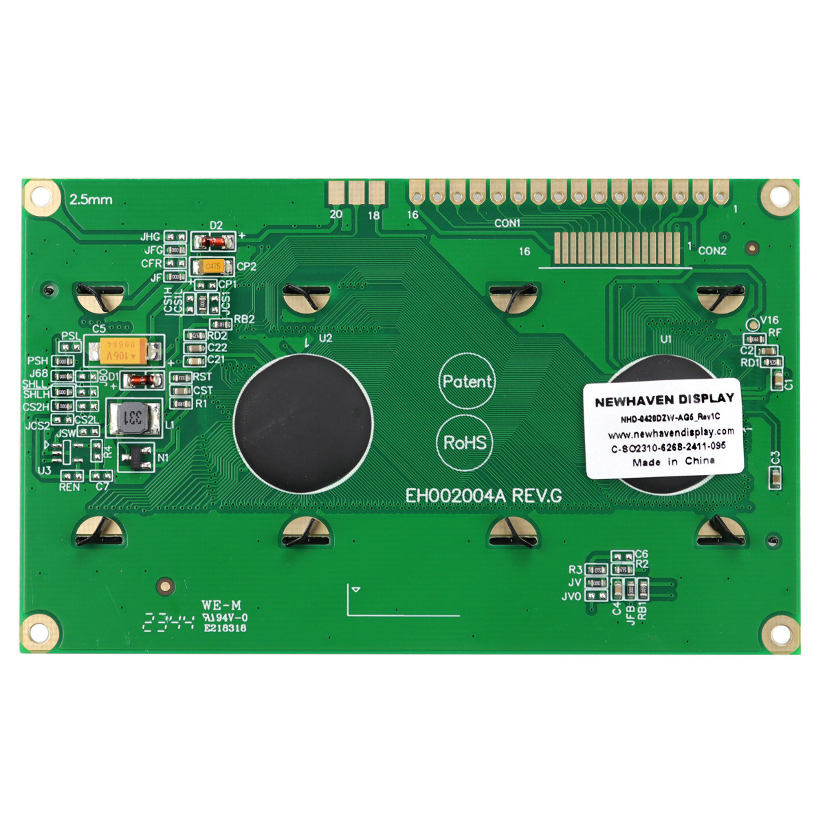 aページ Green 20x4 Character OLED Module