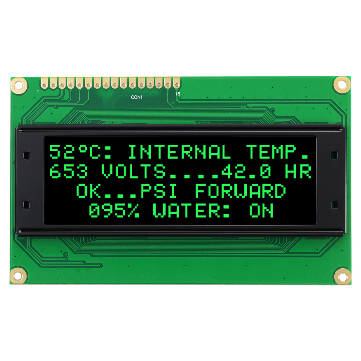 Green 20x4 Character OLED Module
