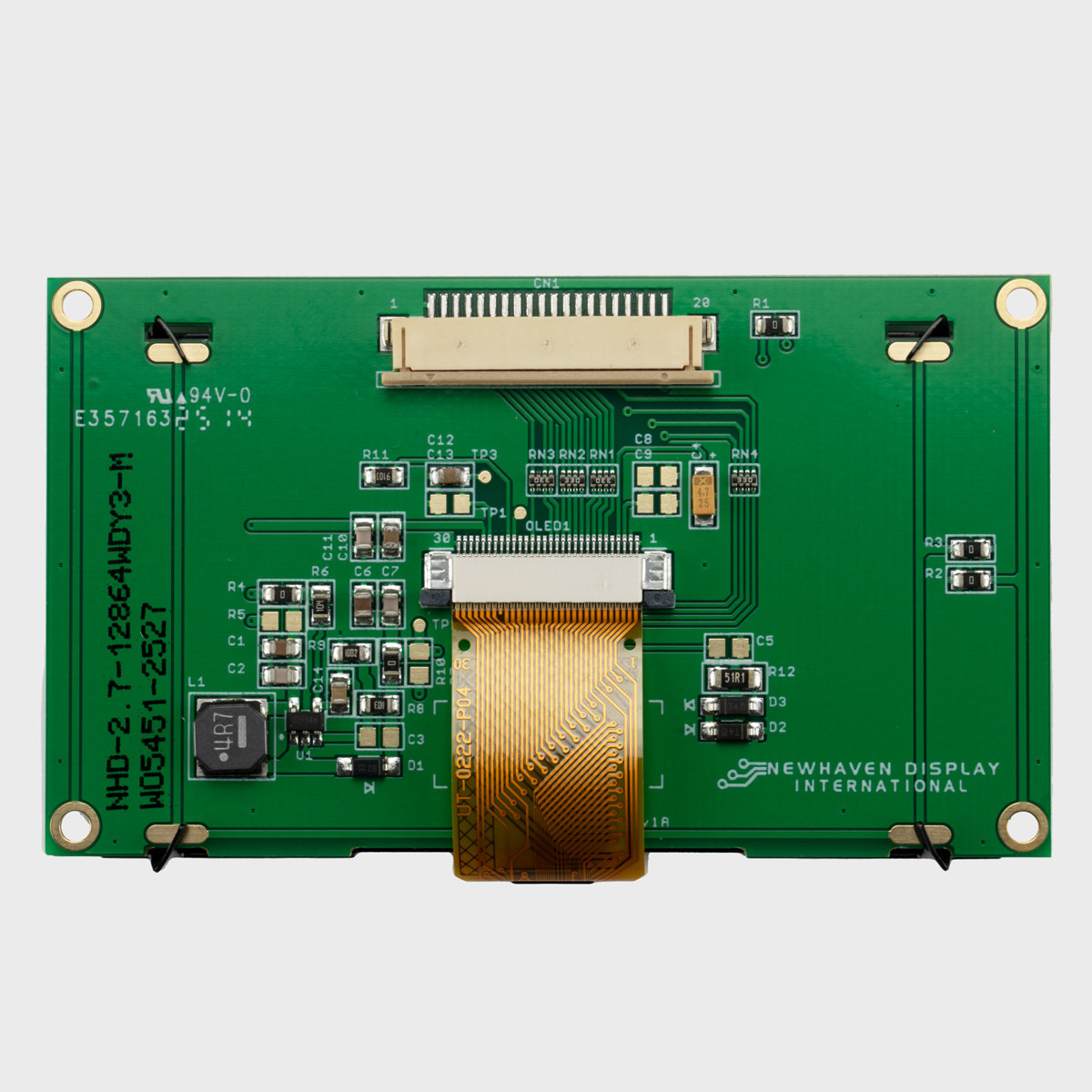 2.7 inch Yellow Graphic OLED Module with Molex Connector