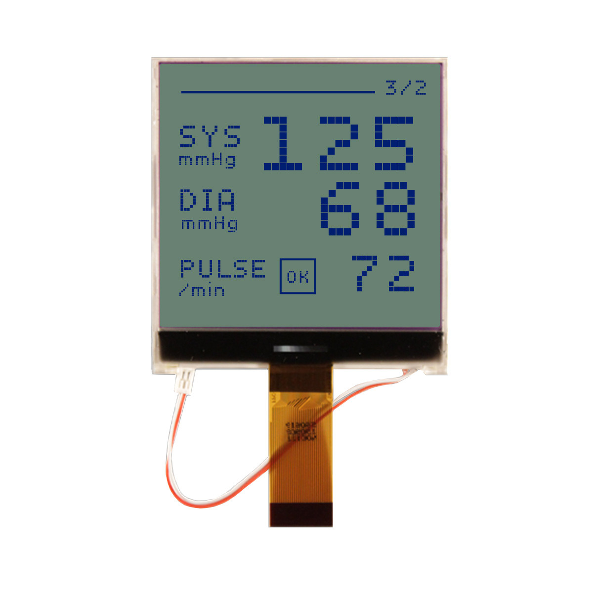 128x128 Graphic COG LCD | STN+ Gray with Side White Backlight