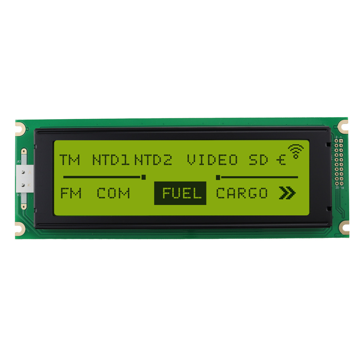 240x64 Graphic LCD Module | STN+ Yellow-Green Display with Yellow