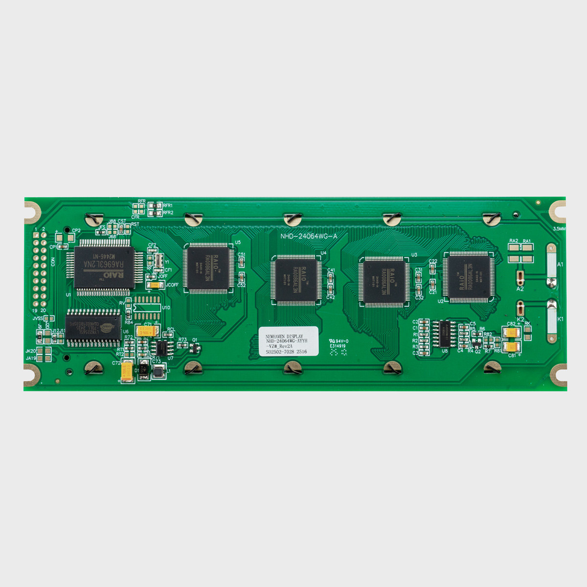 240x64 Graphic LCD Module | STN+ Yellow-Green Display with Yellow