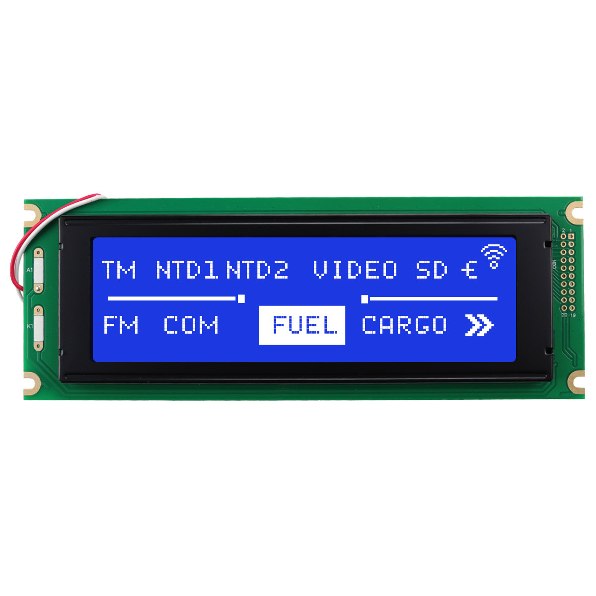 パネル 240X64 Graphic LCD Module | STN- Blue Display with White Side