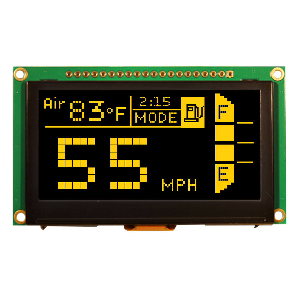 24kページ 2.7 inch Yellow Graphic OLED Module