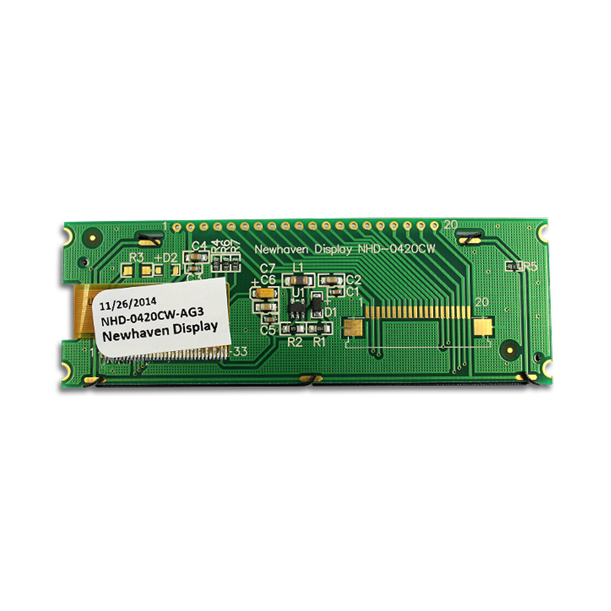 Green 20x4 Character Slim OLED Module