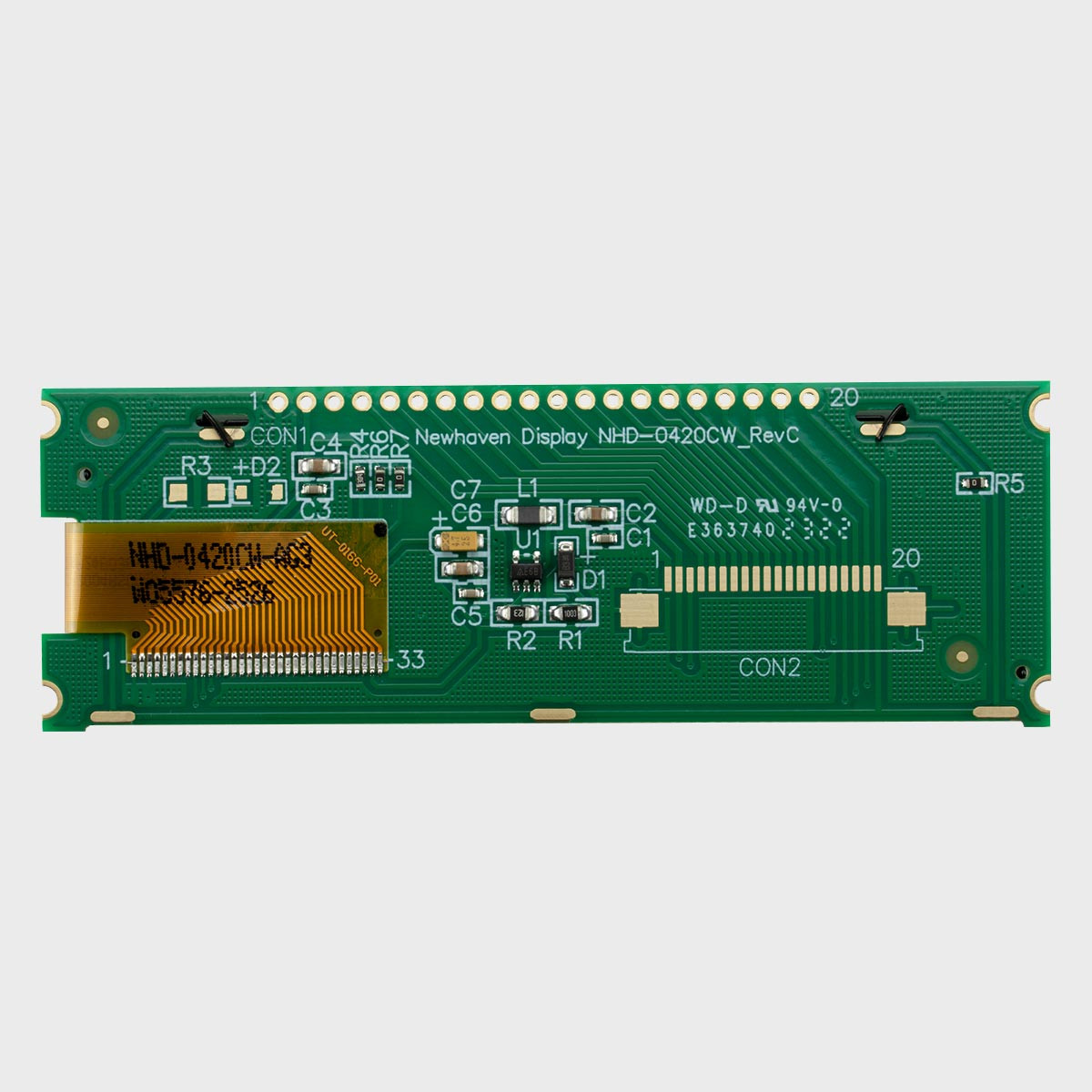 Green 20x4 Character Slim OLED Module