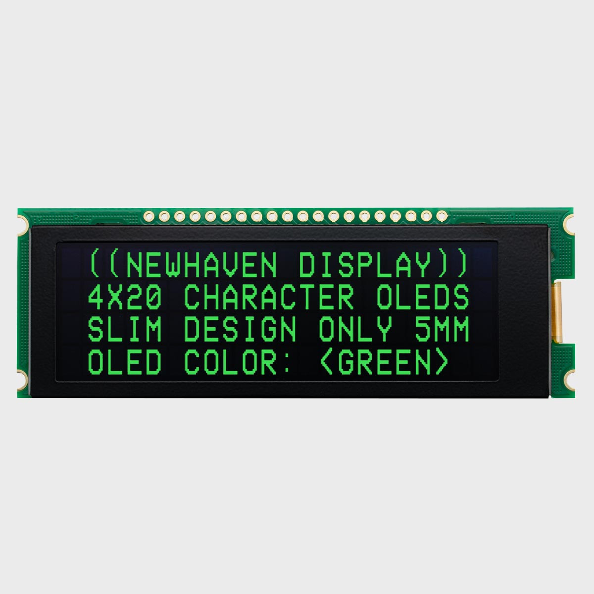 Green 20x4 Character Slim OLED Module