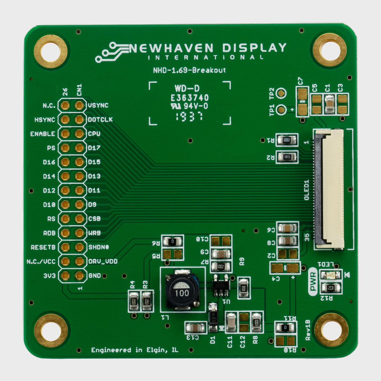 Breakout Board for 1.69 inch Color OLED Glass