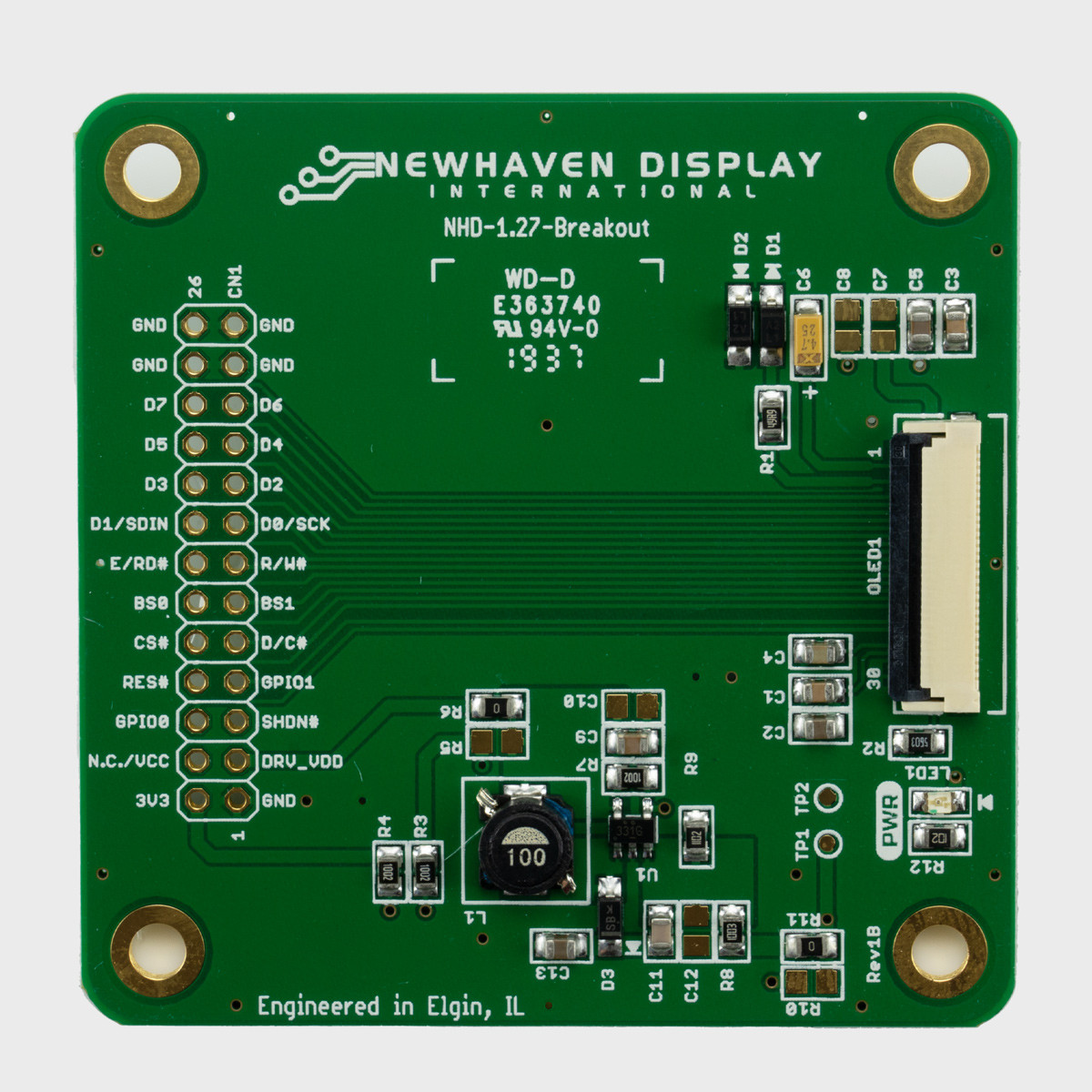 Breakout Board for 1.27 inch Color OLED Glass