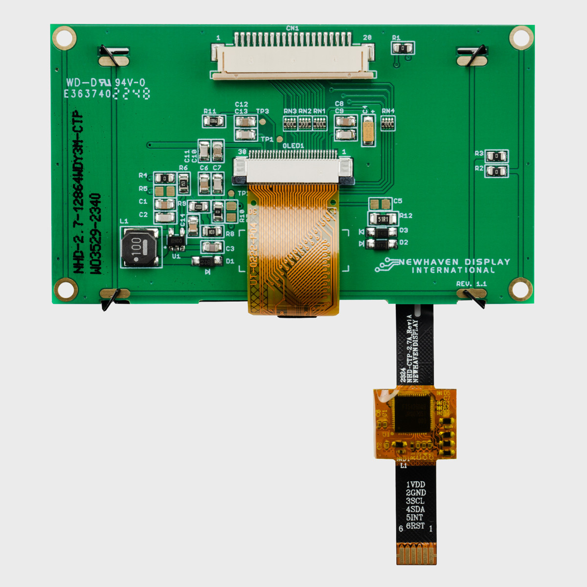 2.7 inch Yellow Graphic OLED Module with Capacitive Touchscreen +
