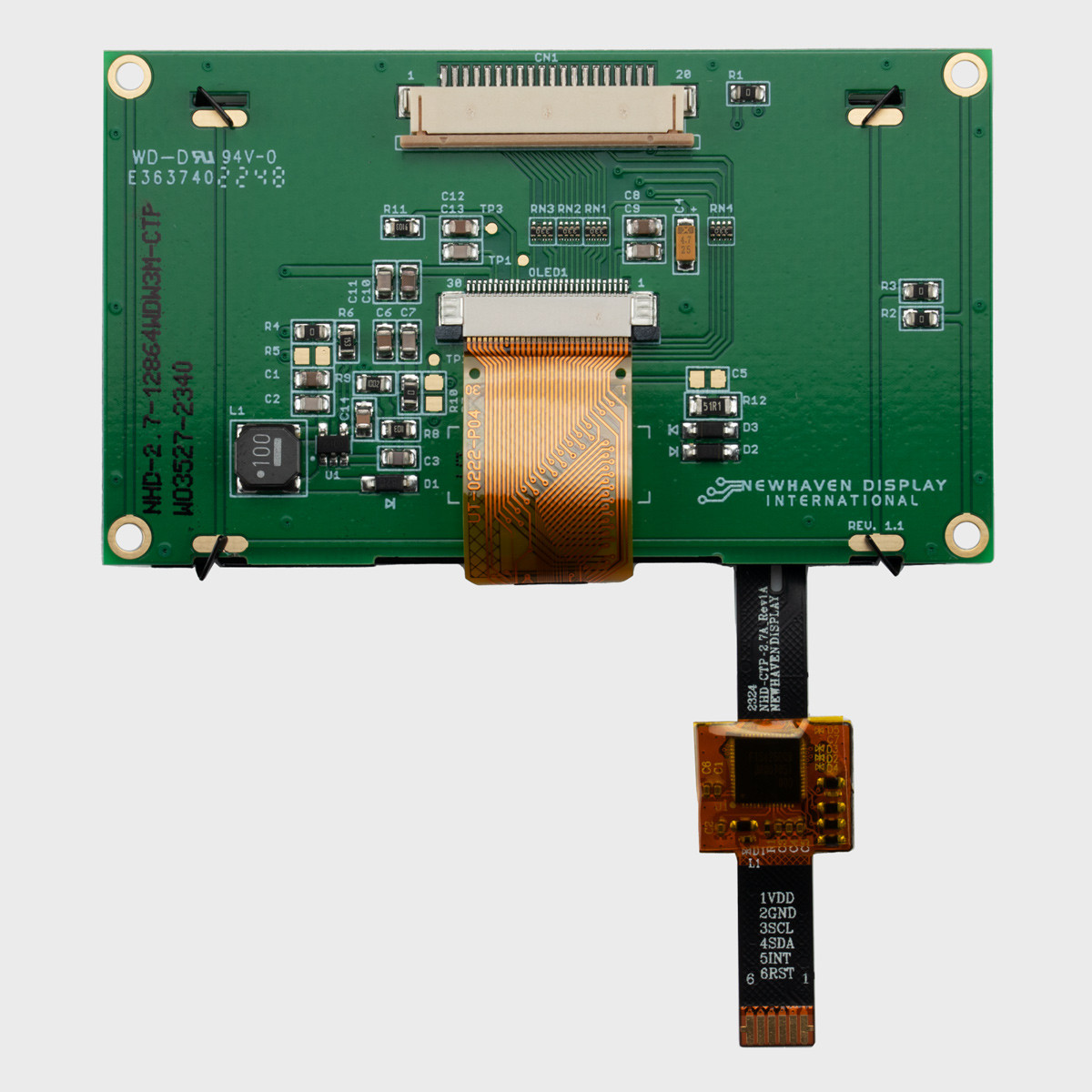 2.7 inch White Graphic OLED Module with Capacitive Touchscreen +