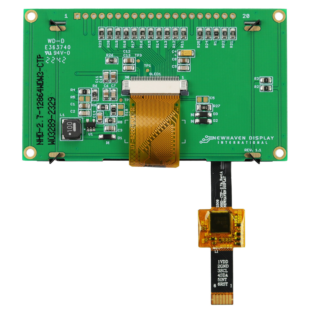 2.7 inch White Graphic OLED Module with Capacitive