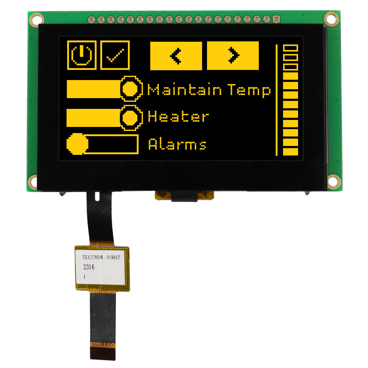 2.7 inch Yellow Graphic OLED Module with Capacitive Touchscreen +