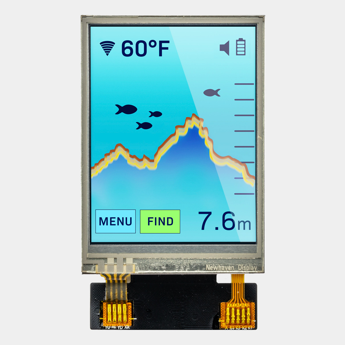 2.4インチ高輝度IPS TFT液晶ディスプレイ（抵抗膜方式タッチスクリーン