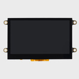 Vooraanzicht van een 4,3-inch TFT LCD-scherm met een inactief zwart scherm.