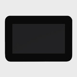 Front view of an inactive 4.3-inch IPS TFT LCD with attached capacitive touchscreen and black cover class extension.