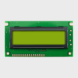 Front view of an inactive STN+ yellow-green LCD.