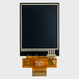 Front view of a 1.8-inch TFT LCD with an attached 24-pin FPC cable and an inactive black screen.