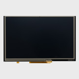 Front view showing inactive black screen of 5-inch TFT LCD with resistive touchscreen.